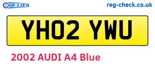 YH02YWU are the vehicle registration plates.