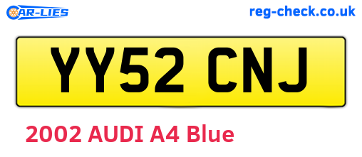 YY52CNJ are the vehicle registration plates.