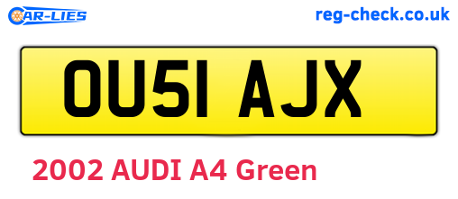 OU51AJX are the vehicle registration plates.