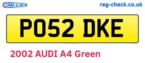PO52DKE are the vehicle registration plates.