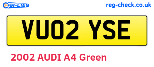 VU02YSE are the vehicle registration plates.