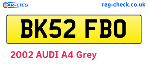 BK52FBO are the vehicle registration plates.