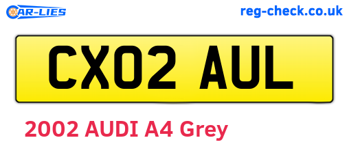 CX02AUL are the vehicle registration plates.
