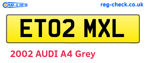 ET02MXL are the vehicle registration plates.