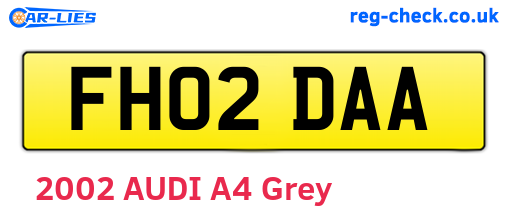 FH02DAA are the vehicle registration plates.