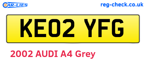 KE02YFG are the vehicle registration plates.