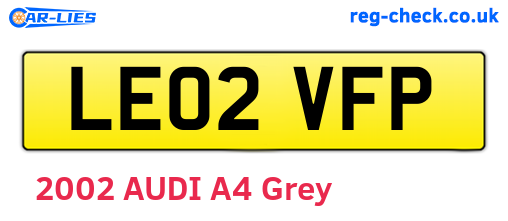 LE02VFP are the vehicle registration plates.