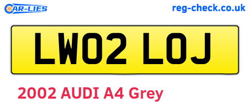 LW02LOJ are the vehicle registration plates.