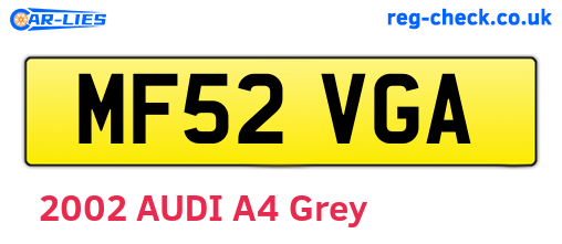 MF52VGA are the vehicle registration plates.