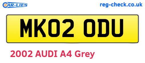 MK02ODU are the vehicle registration plates.