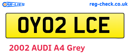 OY02LCE are the vehicle registration plates.