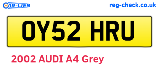 OY52HRU are the vehicle registration plates.