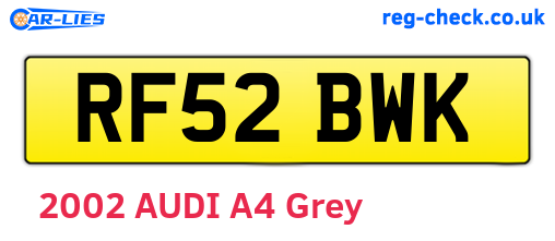 RF52BWK are the vehicle registration plates.