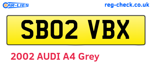 SB02VBX are the vehicle registration plates.