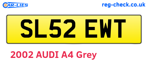 SL52EWT are the vehicle registration plates.