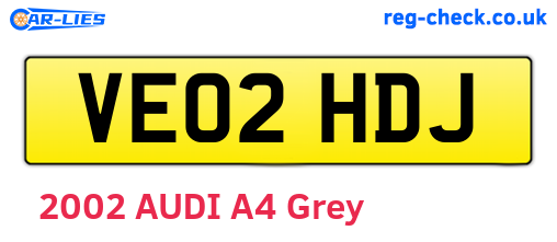 VE02HDJ are the vehicle registration plates.