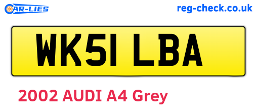 WK51LBA are the vehicle registration plates.