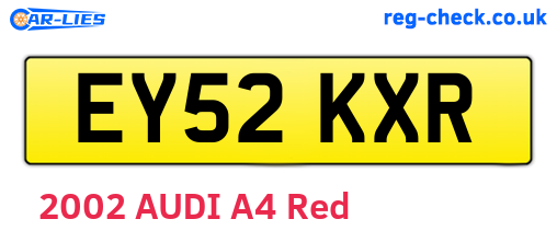 EY52KXR are the vehicle registration plates.