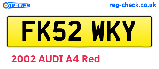 FK52WKY are the vehicle registration plates.