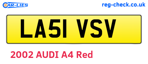 LA51VSV are the vehicle registration plates.