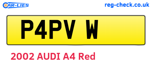 P4PVW are the vehicle registration plates.