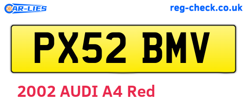 PX52BMV are the vehicle registration plates.