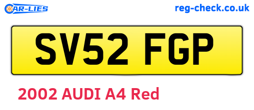 SV52FGP are the vehicle registration plates.