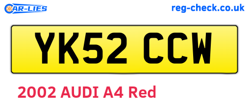 YK52CCW are the vehicle registration plates.