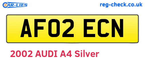 AF02ECN are the vehicle registration plates.