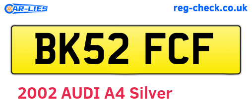 BK52FCF are the vehicle registration plates.