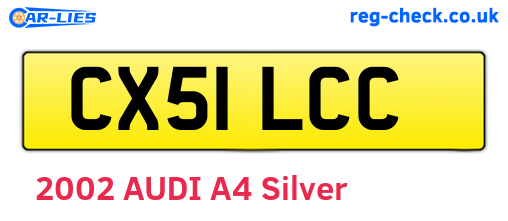 CX51LCC are the vehicle registration plates.