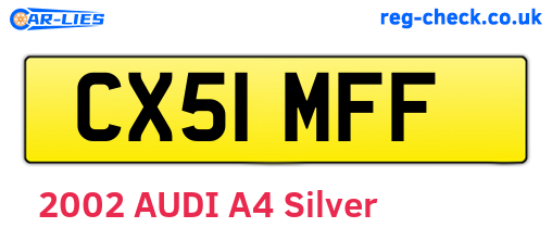 CX51MFF are the vehicle registration plates.
