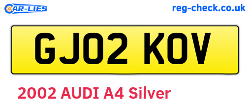 GJ02KOV are the vehicle registration plates.