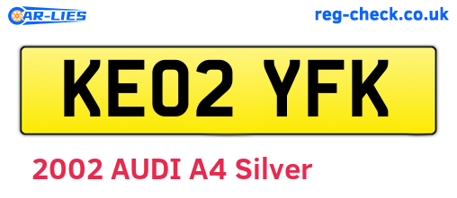 KE02YFK are the vehicle registration plates.