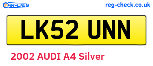 LK52UNN are the vehicle registration plates.