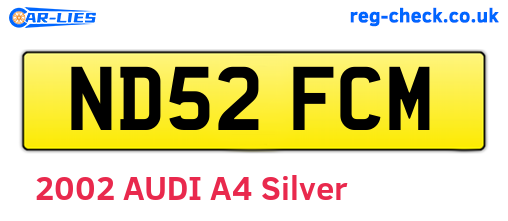 ND52FCM are the vehicle registration plates.