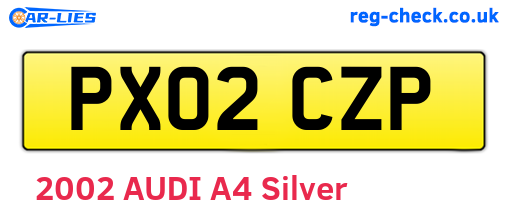 PX02CZP are the vehicle registration plates.