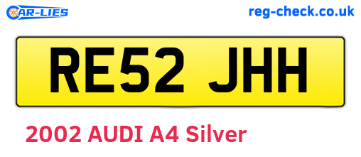 RE52JHH are the vehicle registration plates.