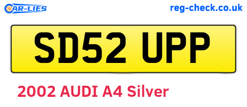 SD52UPP are the vehicle registration plates.