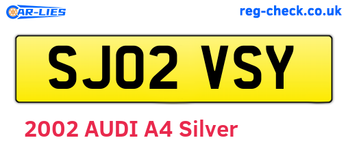 SJ02VSY are the vehicle registration plates.