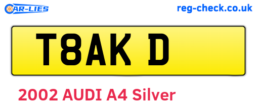 T8AKD are the vehicle registration plates.