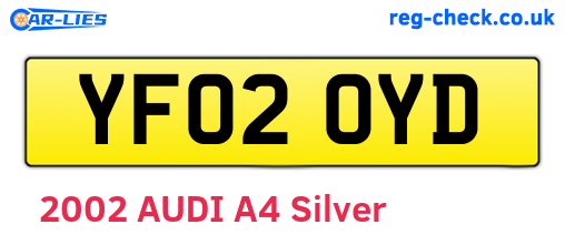 YF02OYD are the vehicle registration plates.