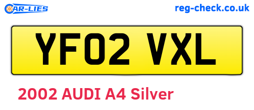 YF02VXL are the vehicle registration plates.