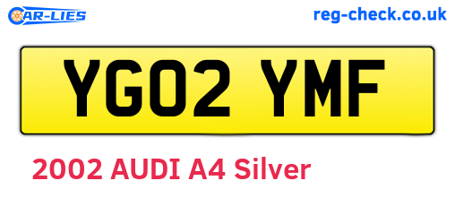 YG02YMF are the vehicle registration plates.
