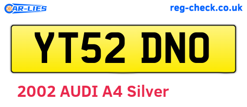 YT52DNO are the vehicle registration plates.