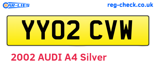 YY02CVW are the vehicle registration plates.