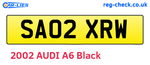 SA02XRW are the vehicle registration plates.