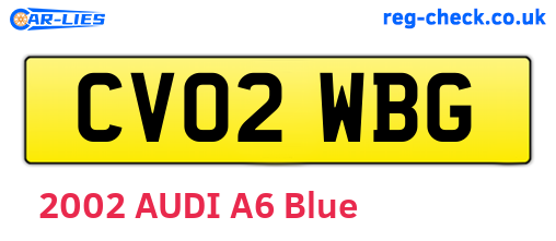 CV02WBG are the vehicle registration plates.