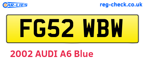 FG52WBW are the vehicle registration plates.