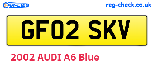GF02SKV are the vehicle registration plates.